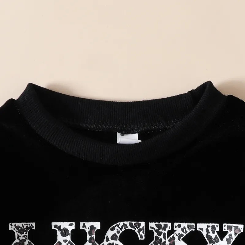 Baby LUCKY print colorblock Bodysuit