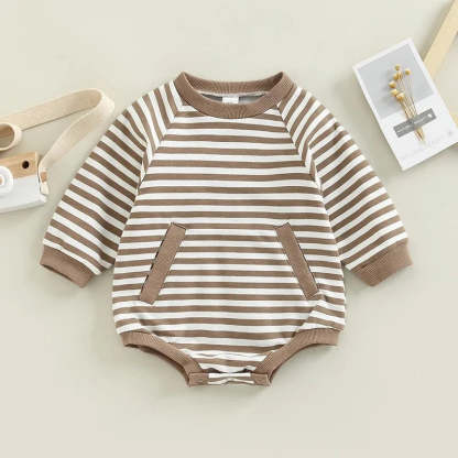 Baby-striped-colorblock-pocket-Bodysuit
