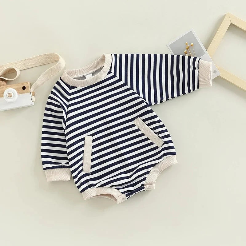 Baby-striped-colorblock-pocket-Bodysuit