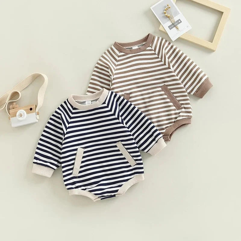Baby-striped-colorblock-pocket-Bodysuit