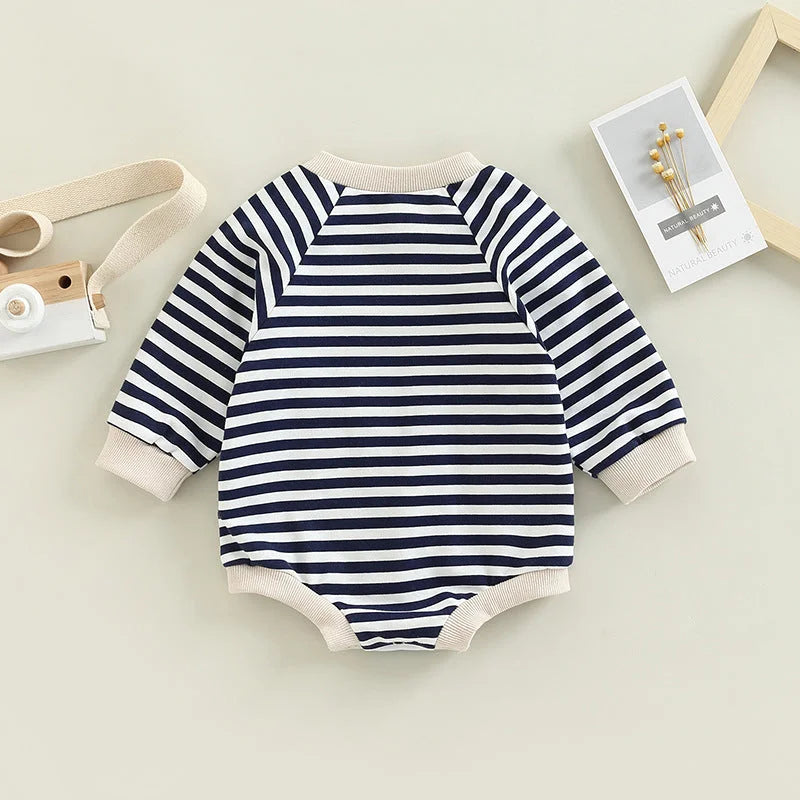 Baby striped colorblock pocket Bodysuit