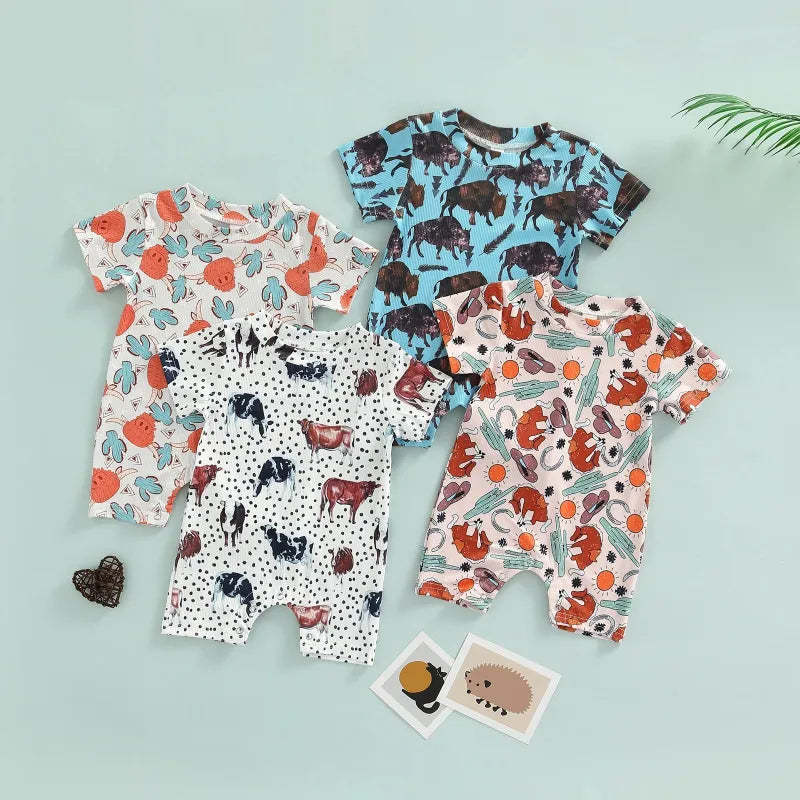 Baby animals print Romper