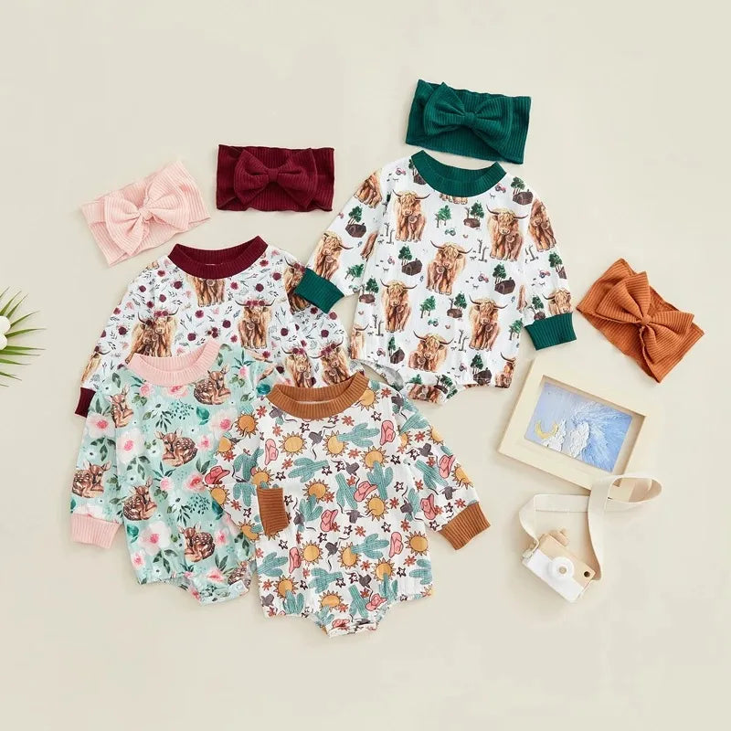 Baby cow print colorblock Bodysuit