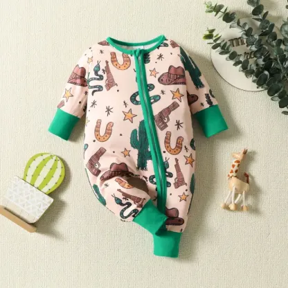 Baby Cowboy Print Romper