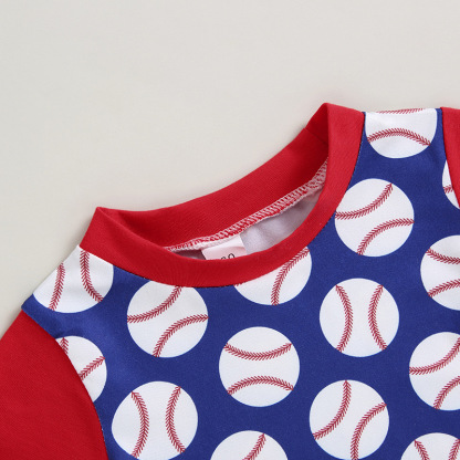 Butt-jacket baseball print short sleeve