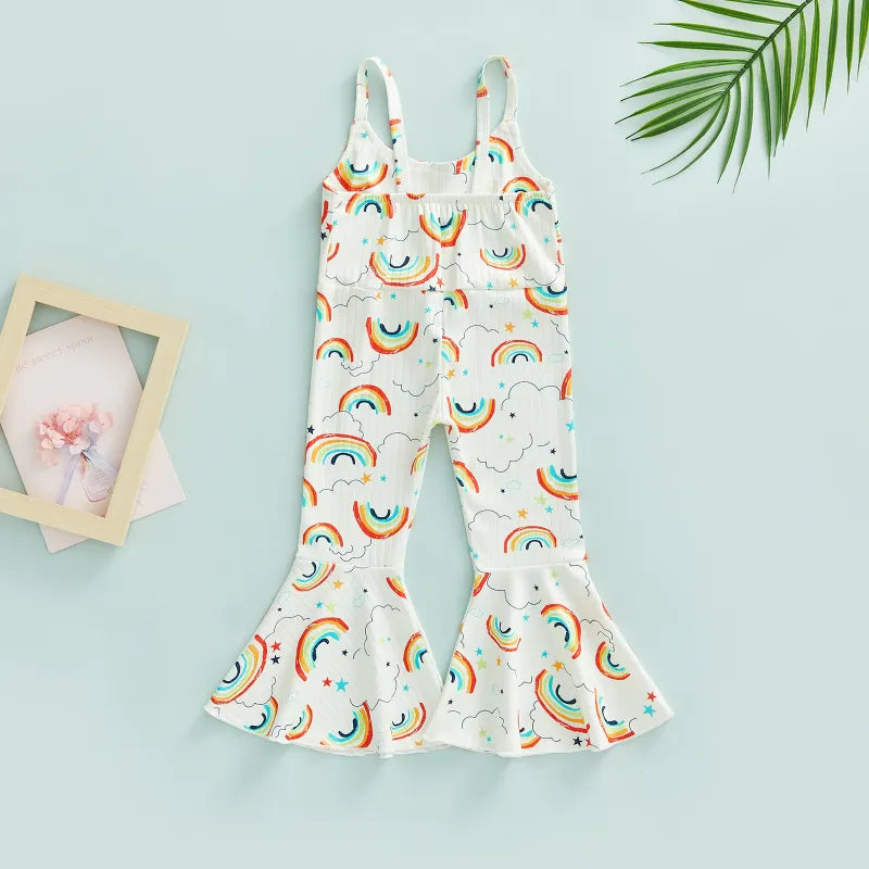 Kid rainbow flower print Romper