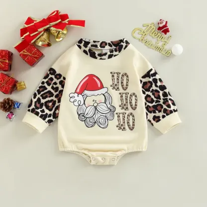 Baby HO HO HO Christmas Print Romper