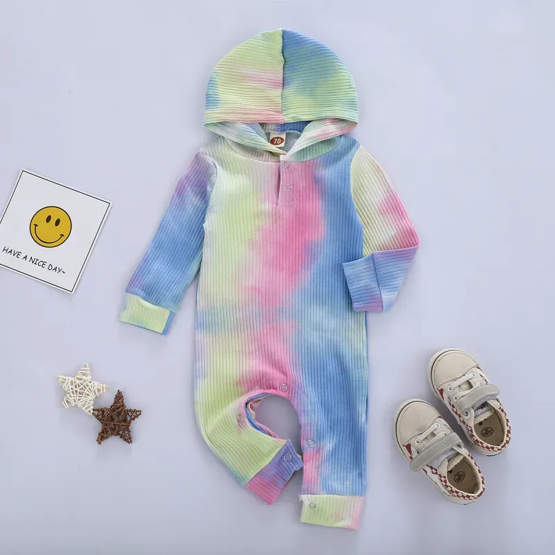 Baby tie-dye hoodie Romper