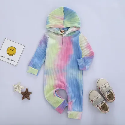 Baby tie-dye hoodie Romper