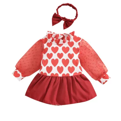 Baby Girl love Valentine's Day Set