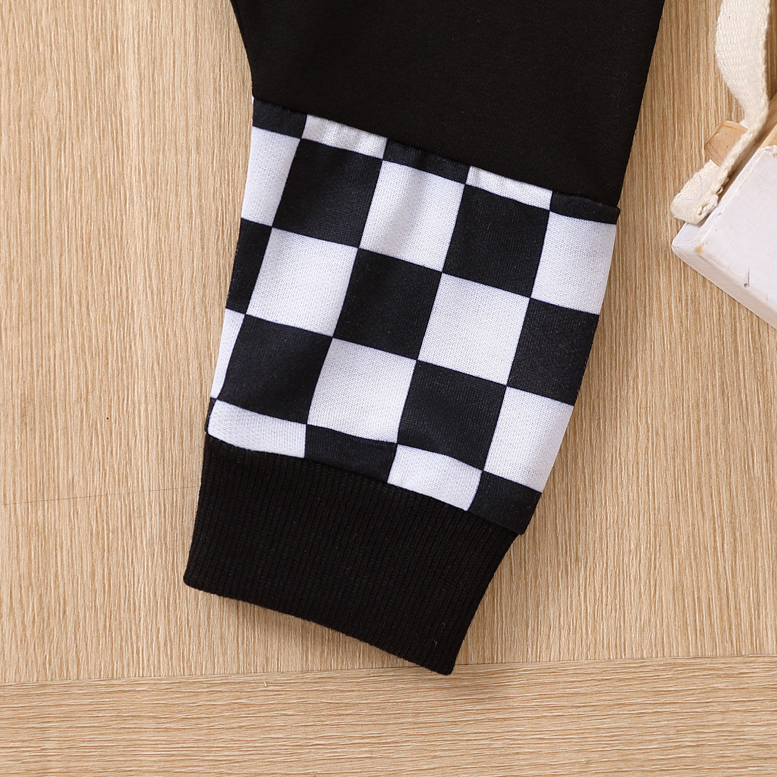 Baby Checkered Hooded Sweatshirt Set