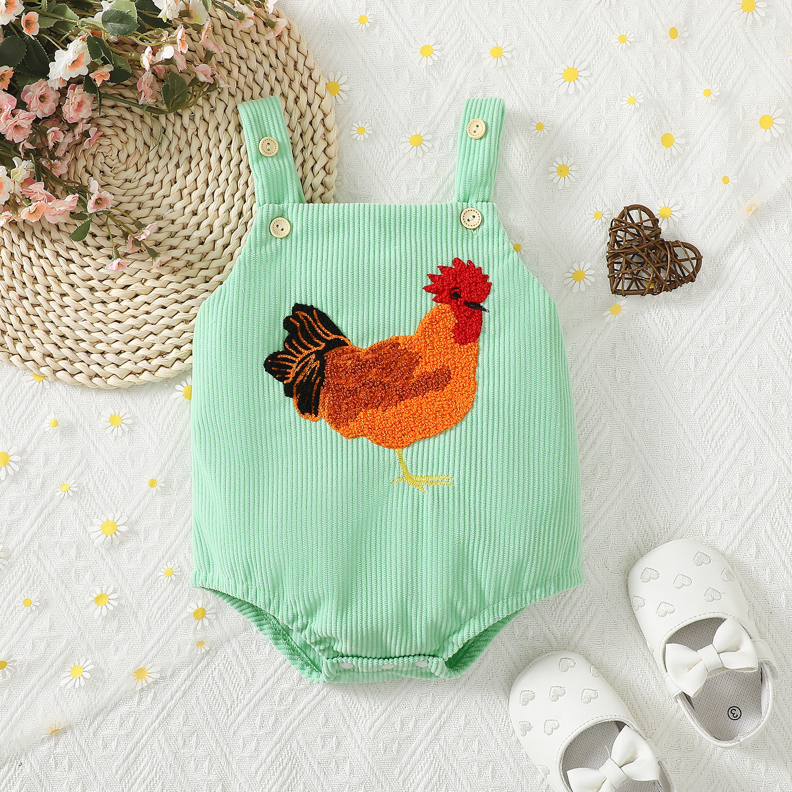Baby Rooster Strappy Romper