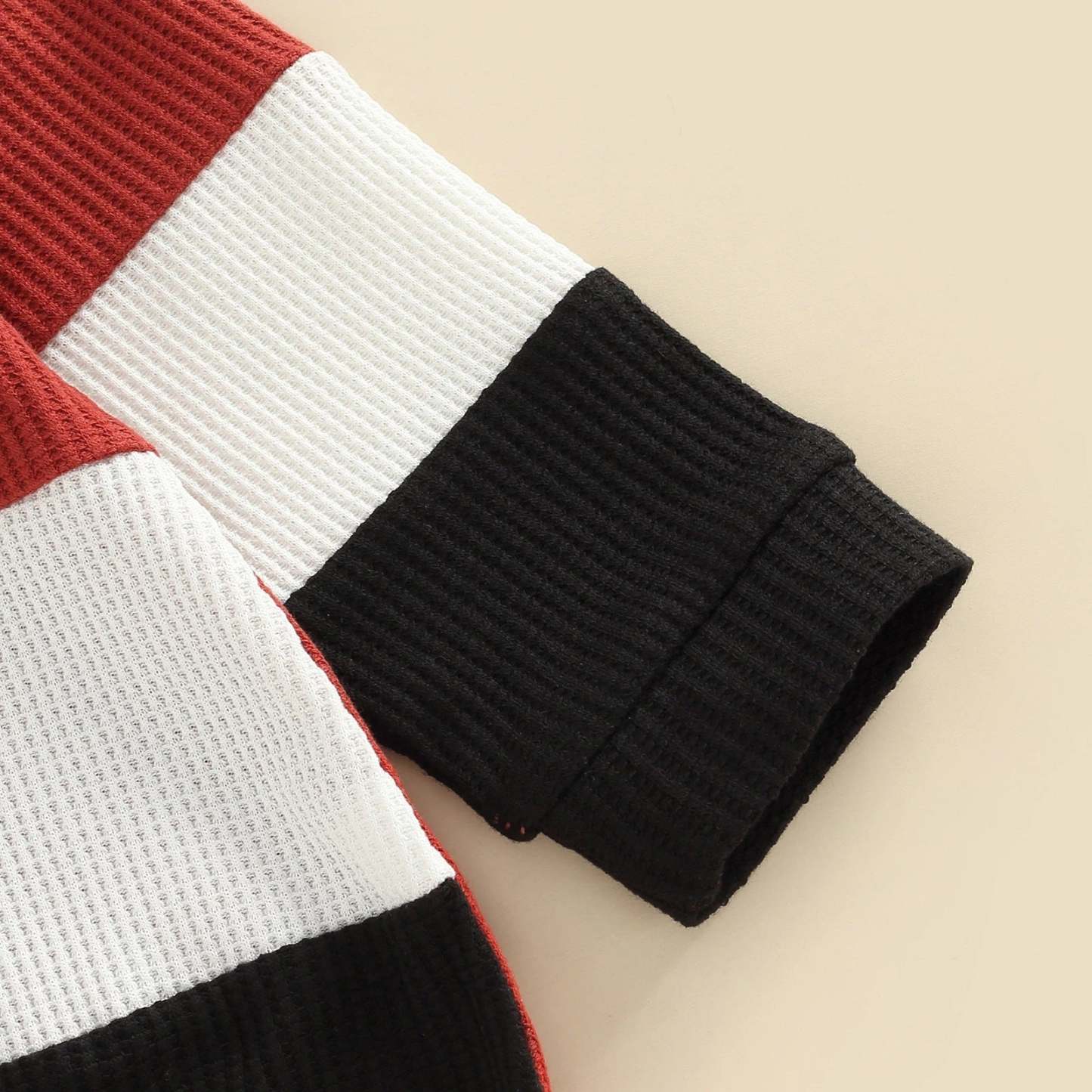 Baby boy waffle hooded bodysuit