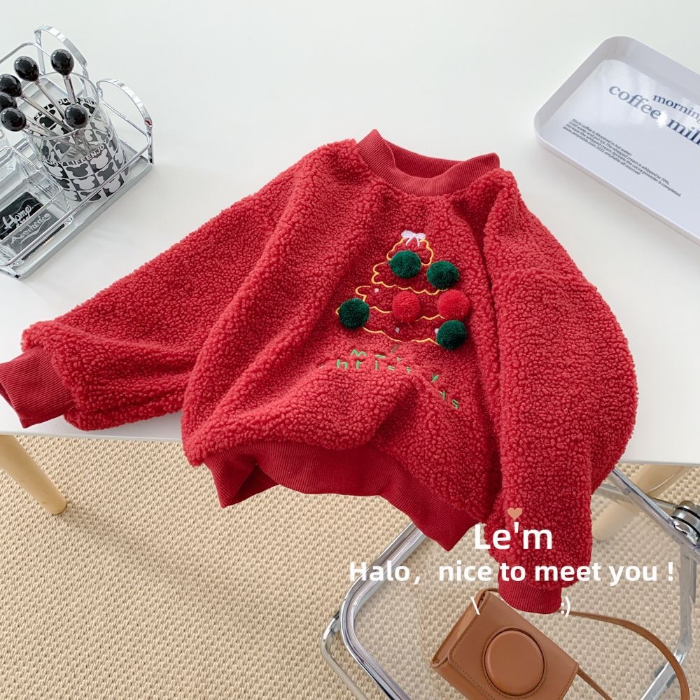 Baby lambskin fleece Christmas sweatshirt