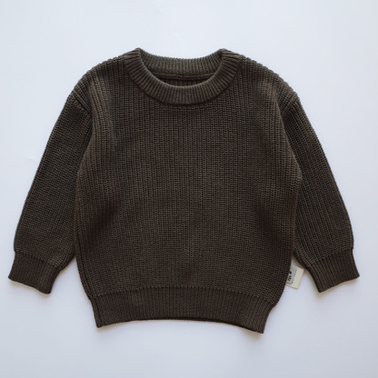 Baby's Round-Neck Knitted Sweater