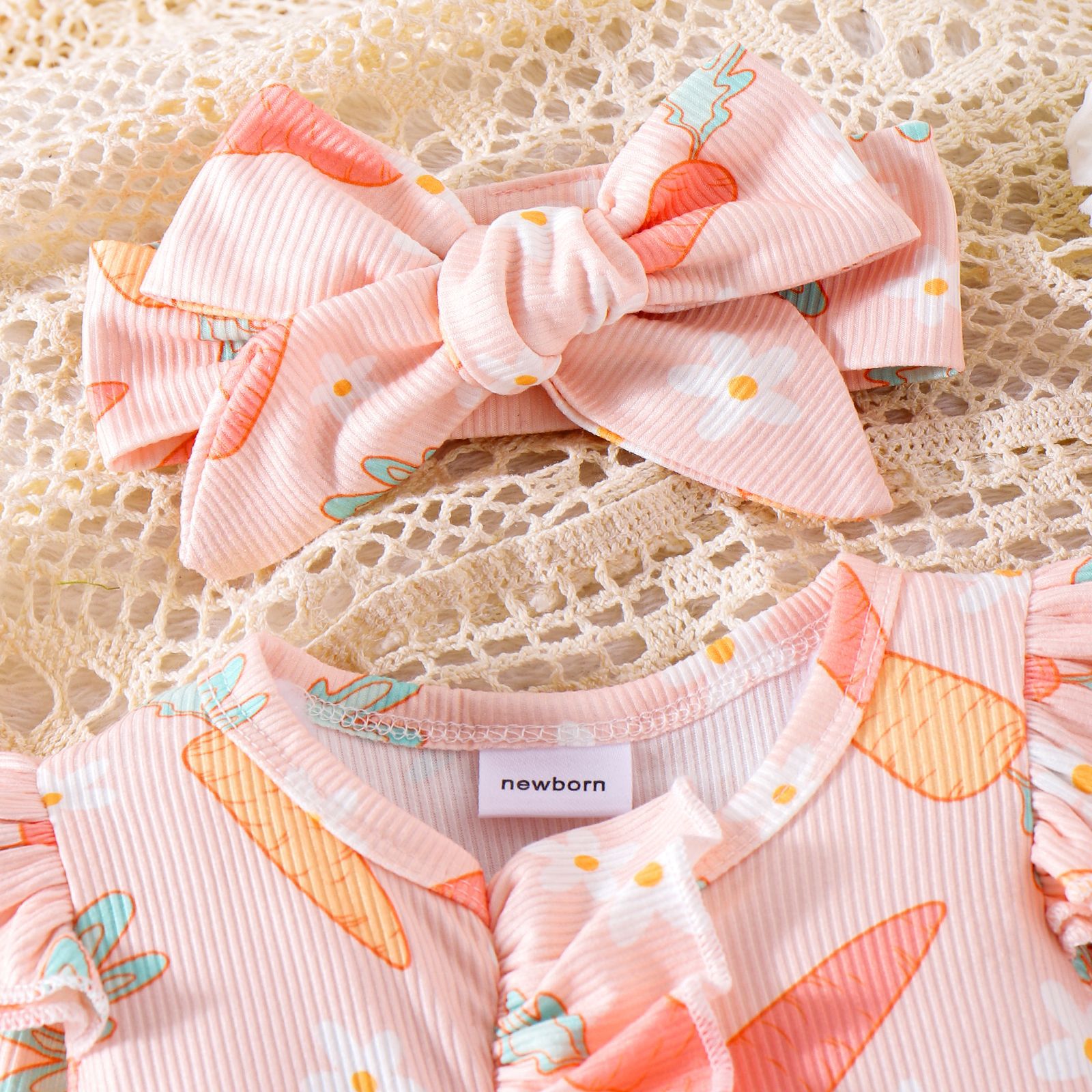 Baby Girl Radish Print Romper