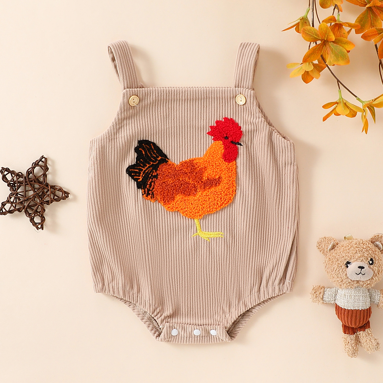Baby Rooster Strappy Romper