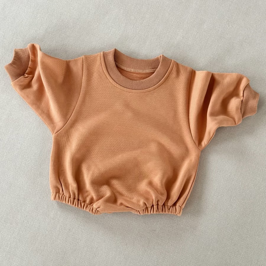 Loose Solid-Color Baby Romper for Spring and Autumn