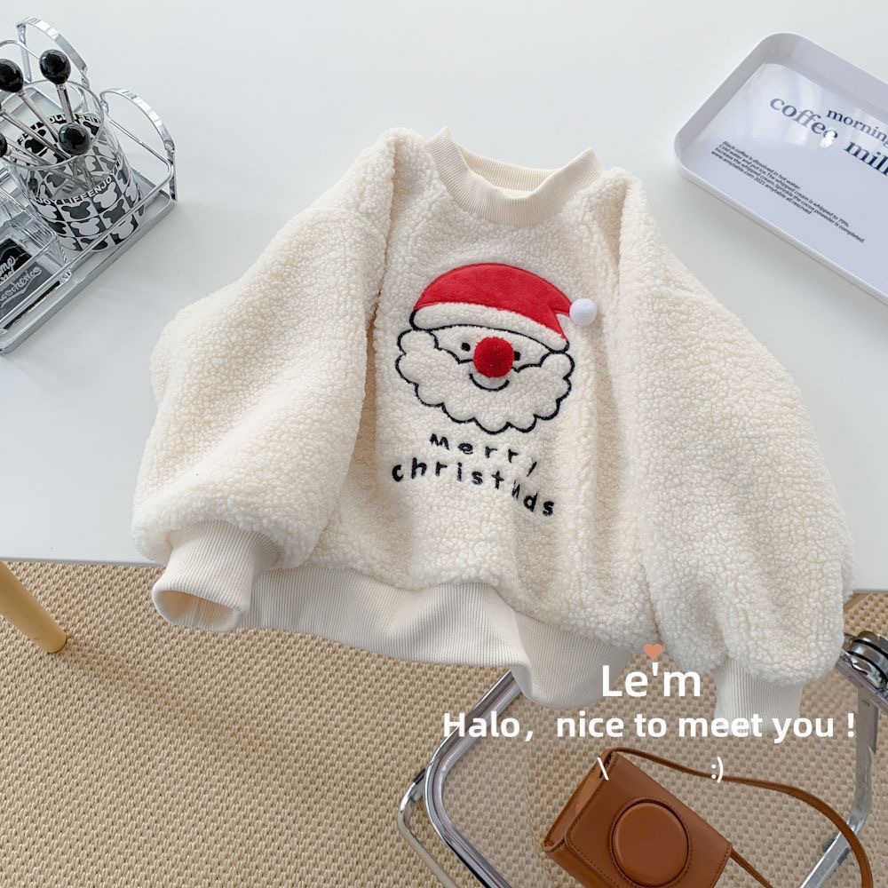 Baby lambskin fleece Christmas sweatshirt