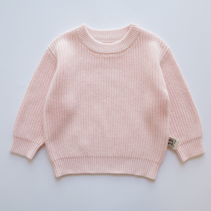 Baby's Round-Neck Knitted Sweater