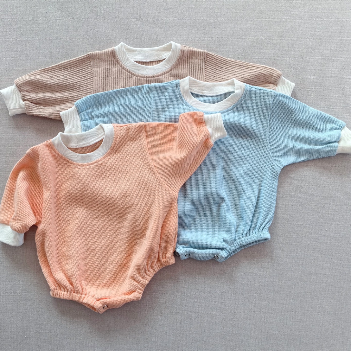 Infant Waffle Knit Cotton Loose Romper
