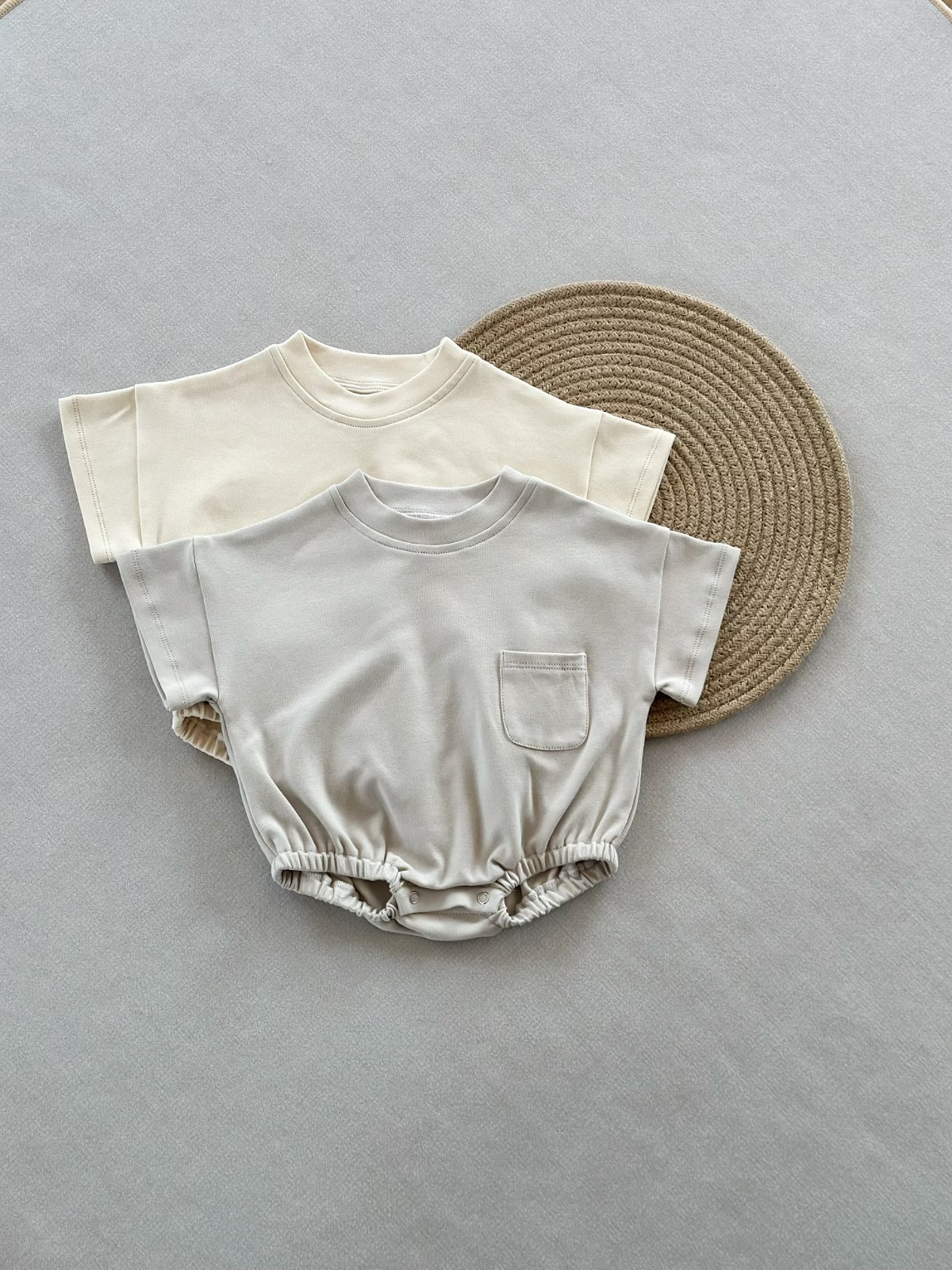 Infant Solid Color Cotton Romper