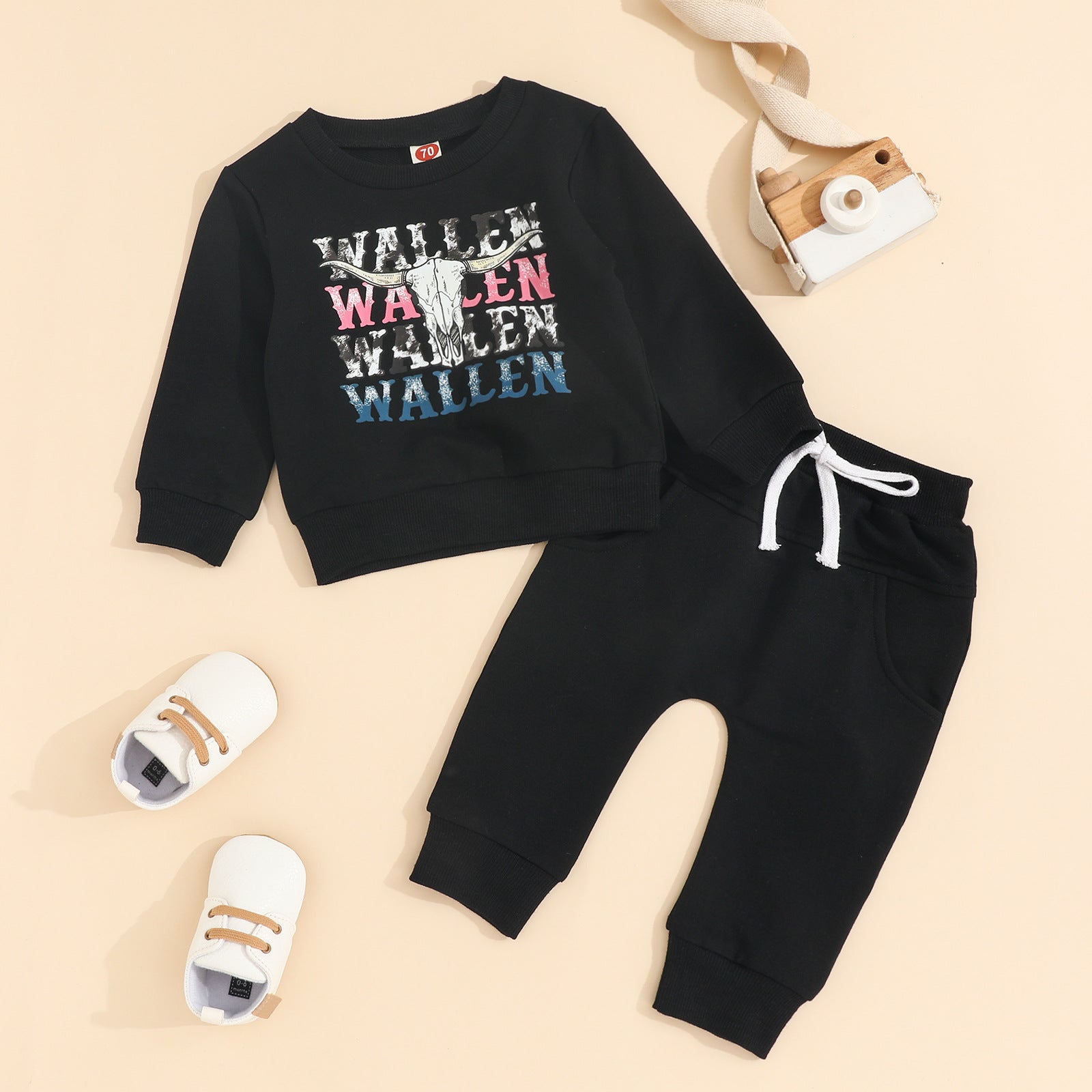 2 Pieces Baby cowboy print Suit