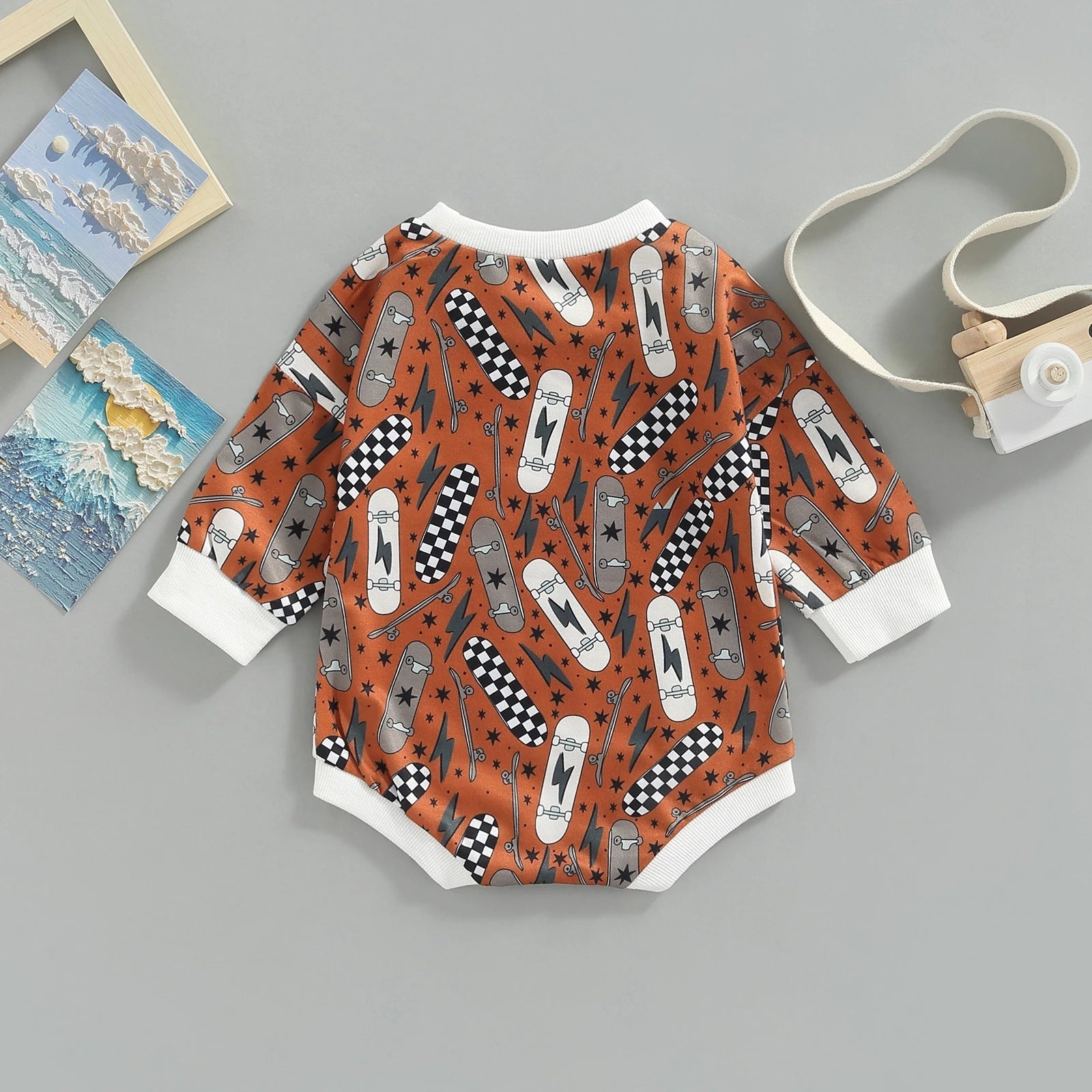 Baby girl Skateboard print Bodysuit