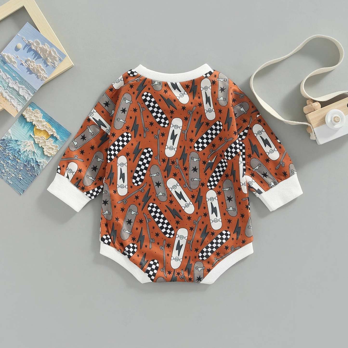 Baby girl Skateboard print Bodysuit