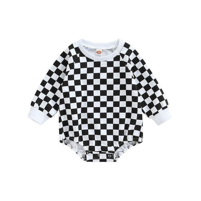 Baby plaid print colorblock Bodysuit