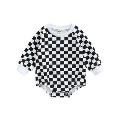 Baby plaid print colorblock Bodysuit