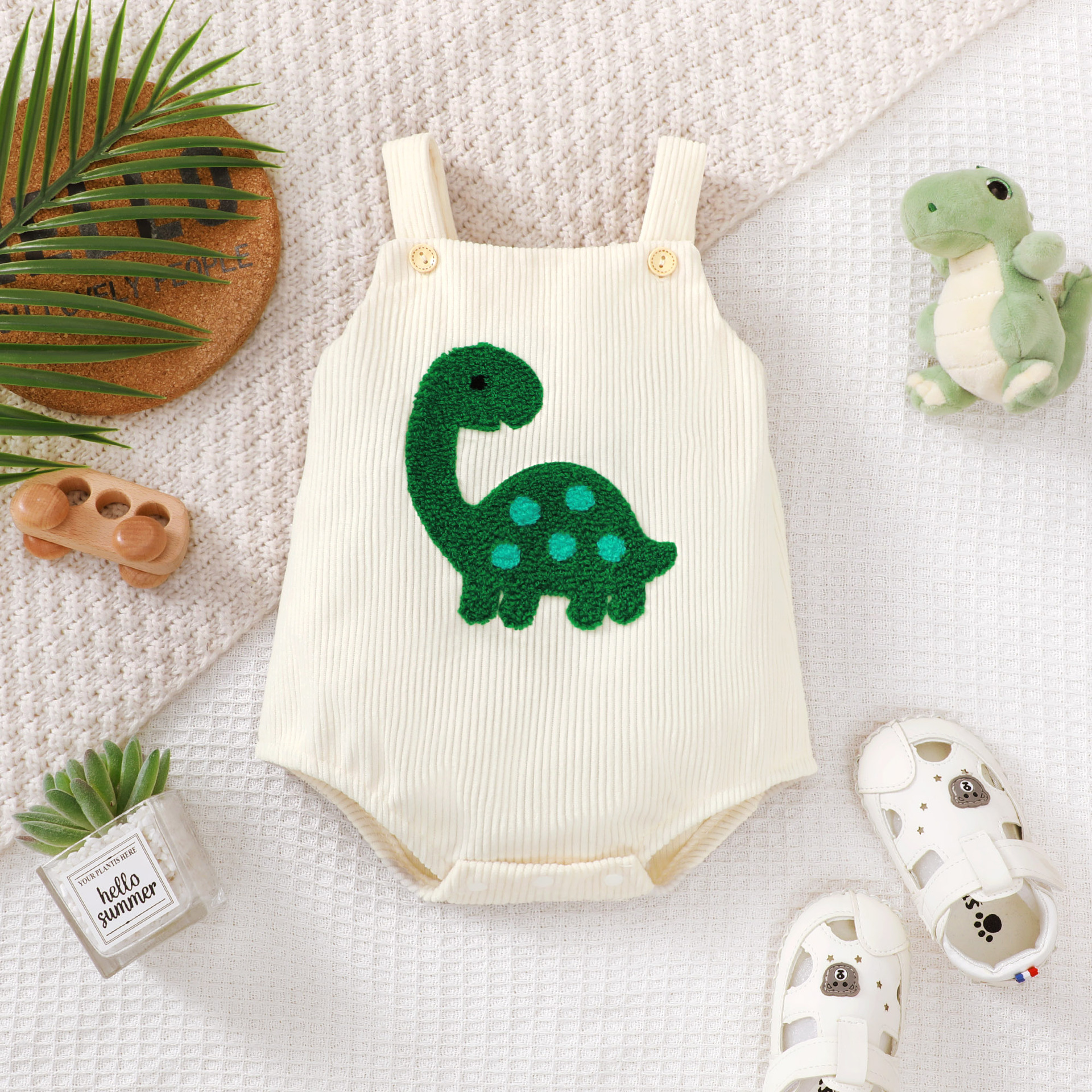 Cross-border Baby and Young Neutral Green Romper