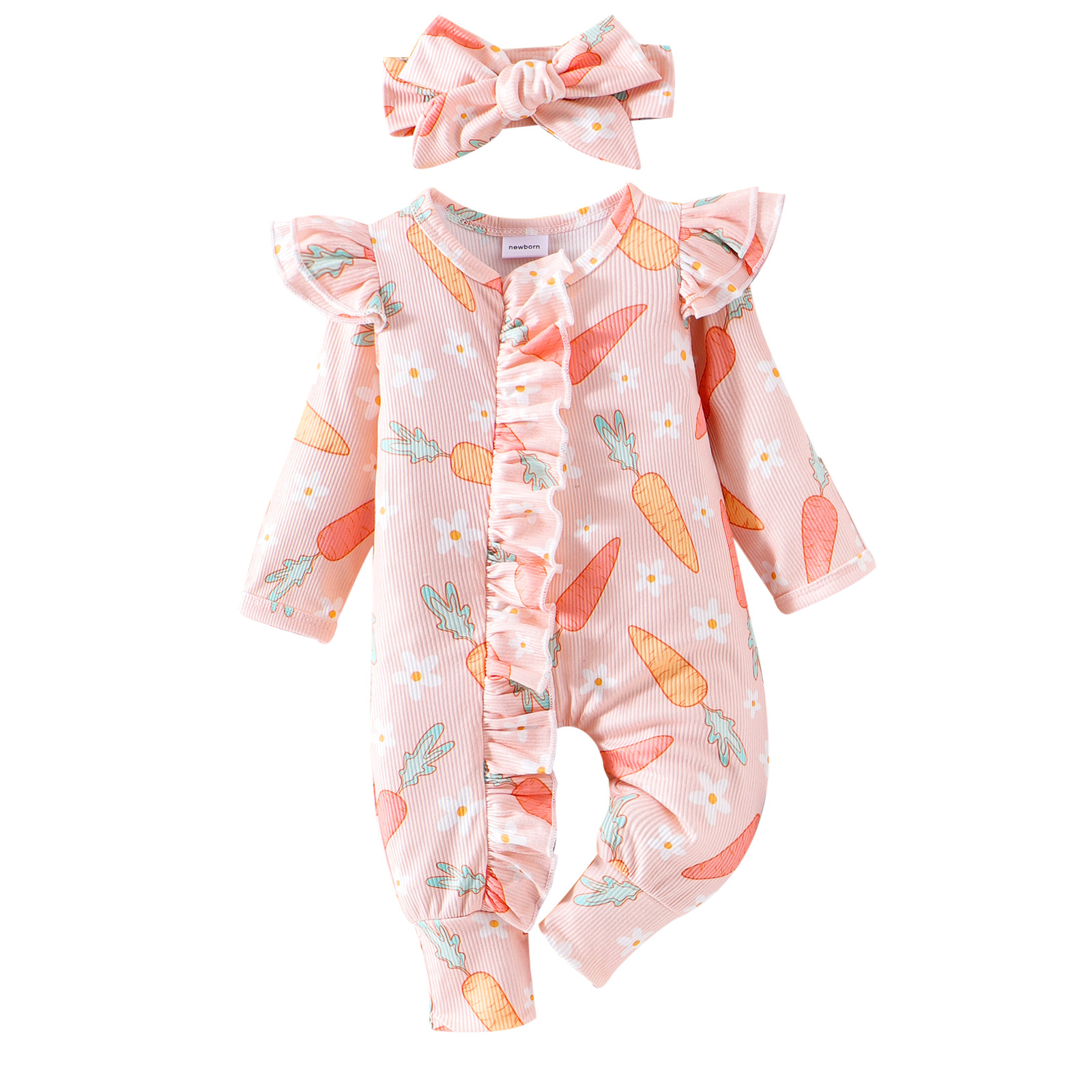 Baby Girl Radish Print Romper