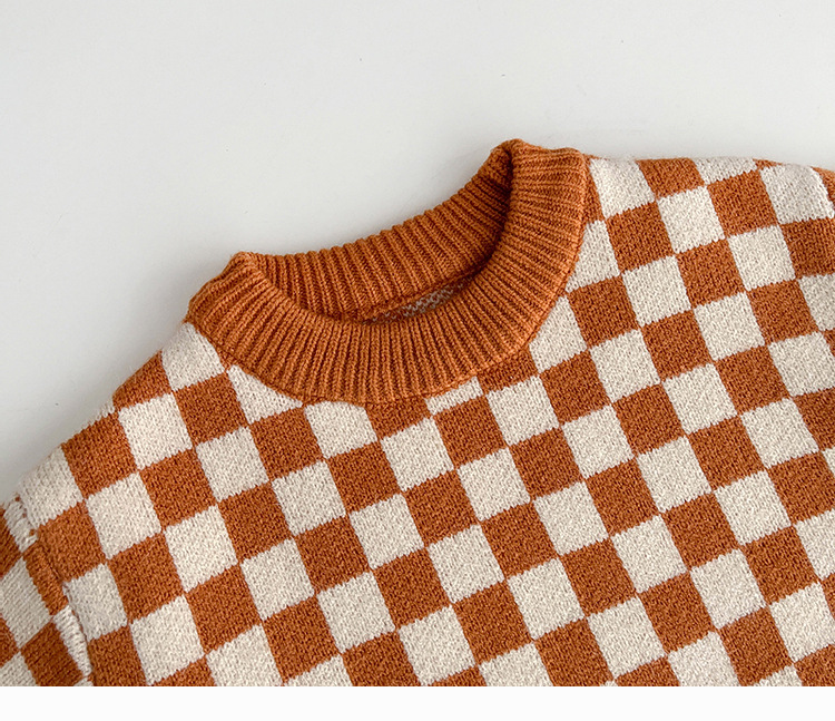 Baby Knitted Checkerboard Romper