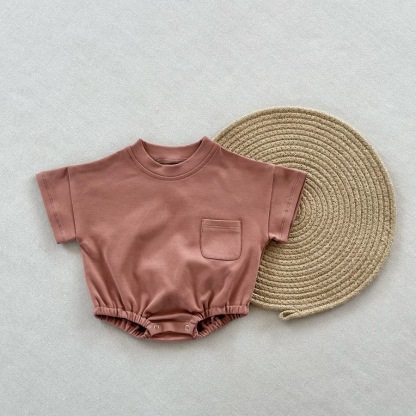 Infant Solid Color Cotton Romper