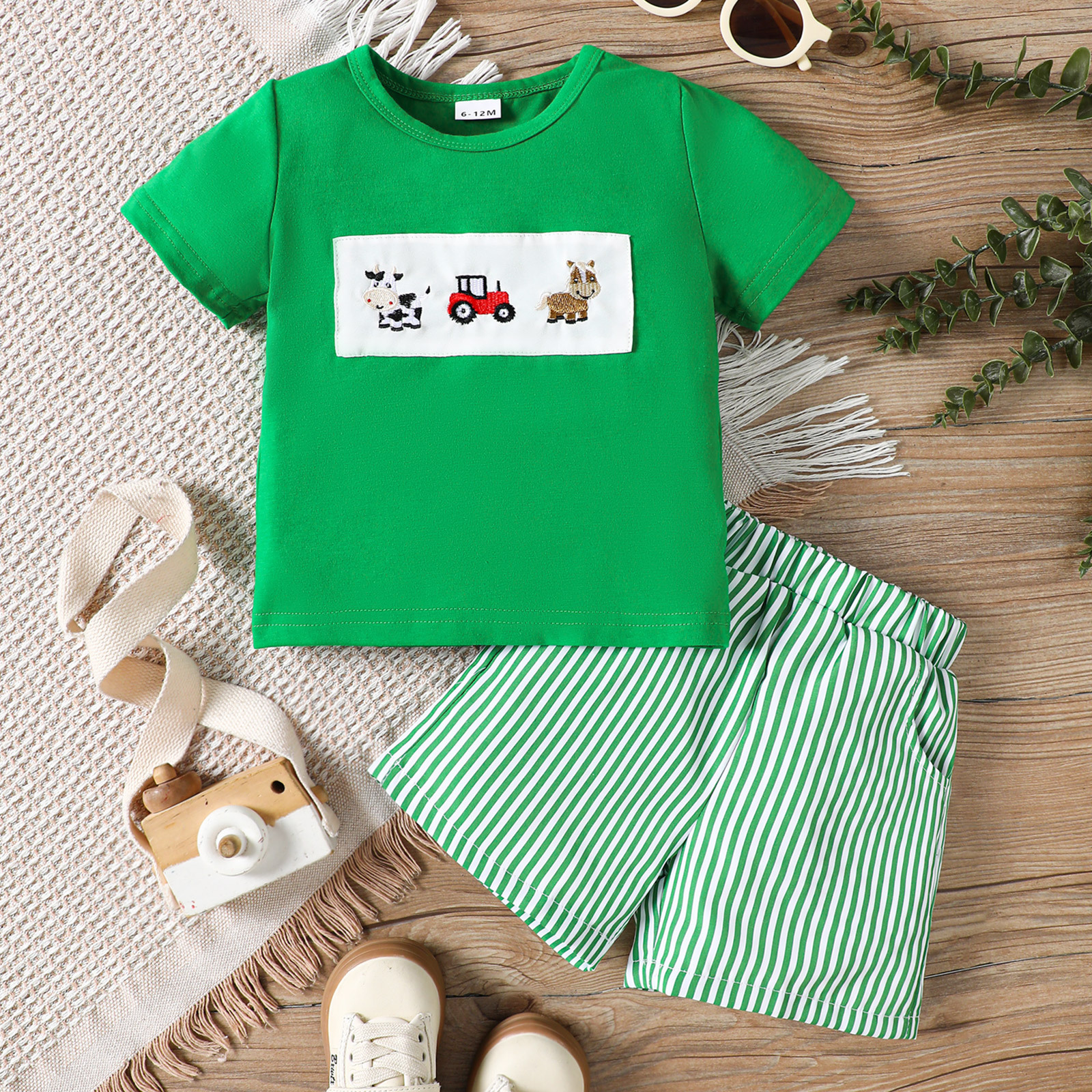 Baby Boy Cartoon Embroidery Suit