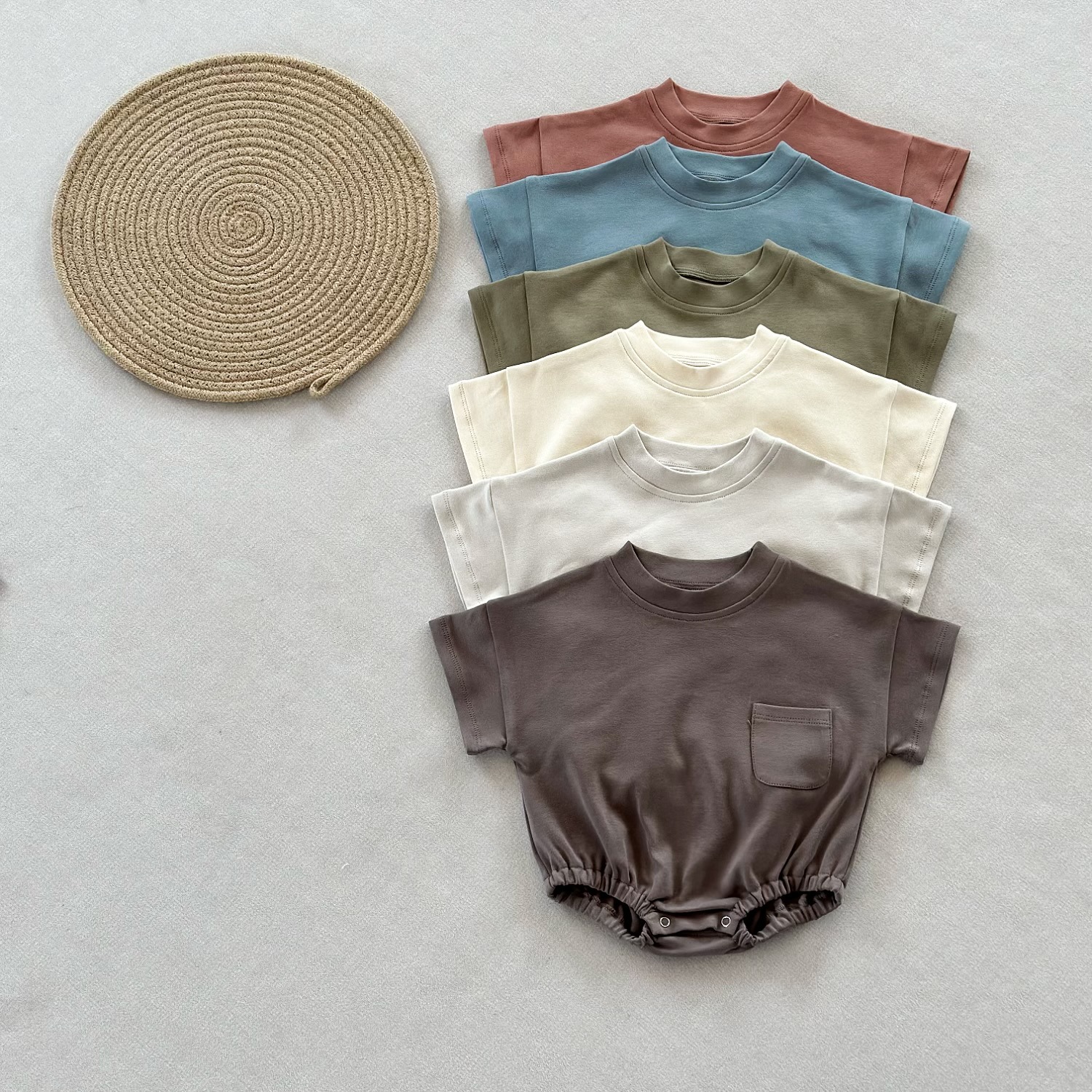Infant Solid Color Cotton Romper
