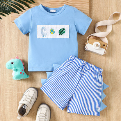 Baby Boy Dinosaur Embroidery Suit