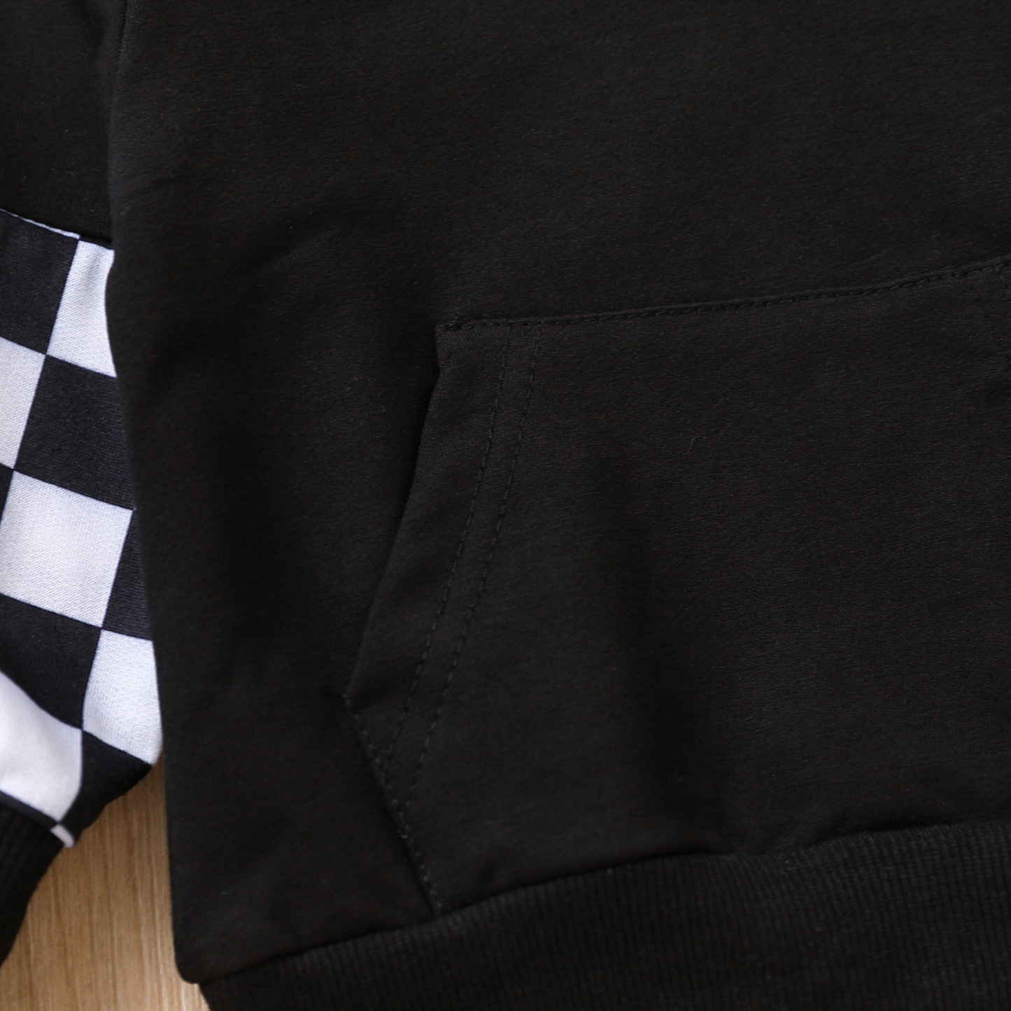 Baby Checkered Hooded Sweatshirt Set