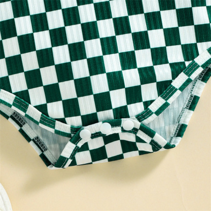 Baby Checkered Hooded Sweatshirt Set