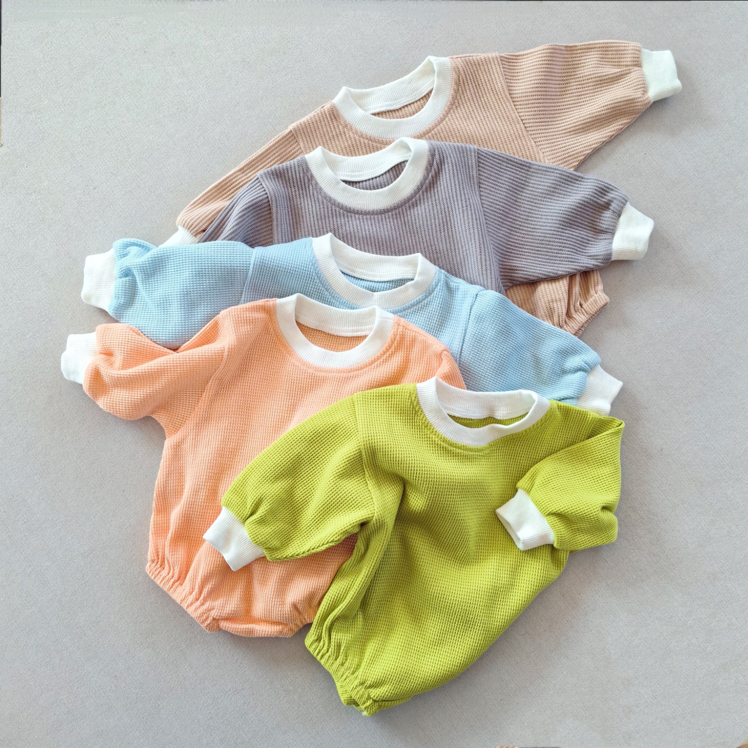 Infant Waffle Knit Cotton Loose Romper