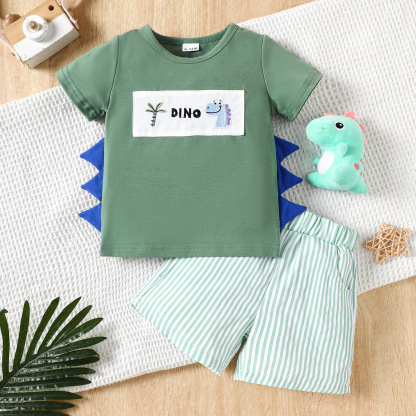 Baby Boy Dinosaur Embroidery Suit