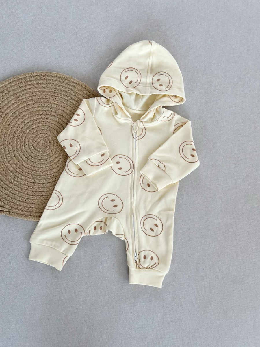 Baby Hooded Pure Cotton Long-Sleeve Romper