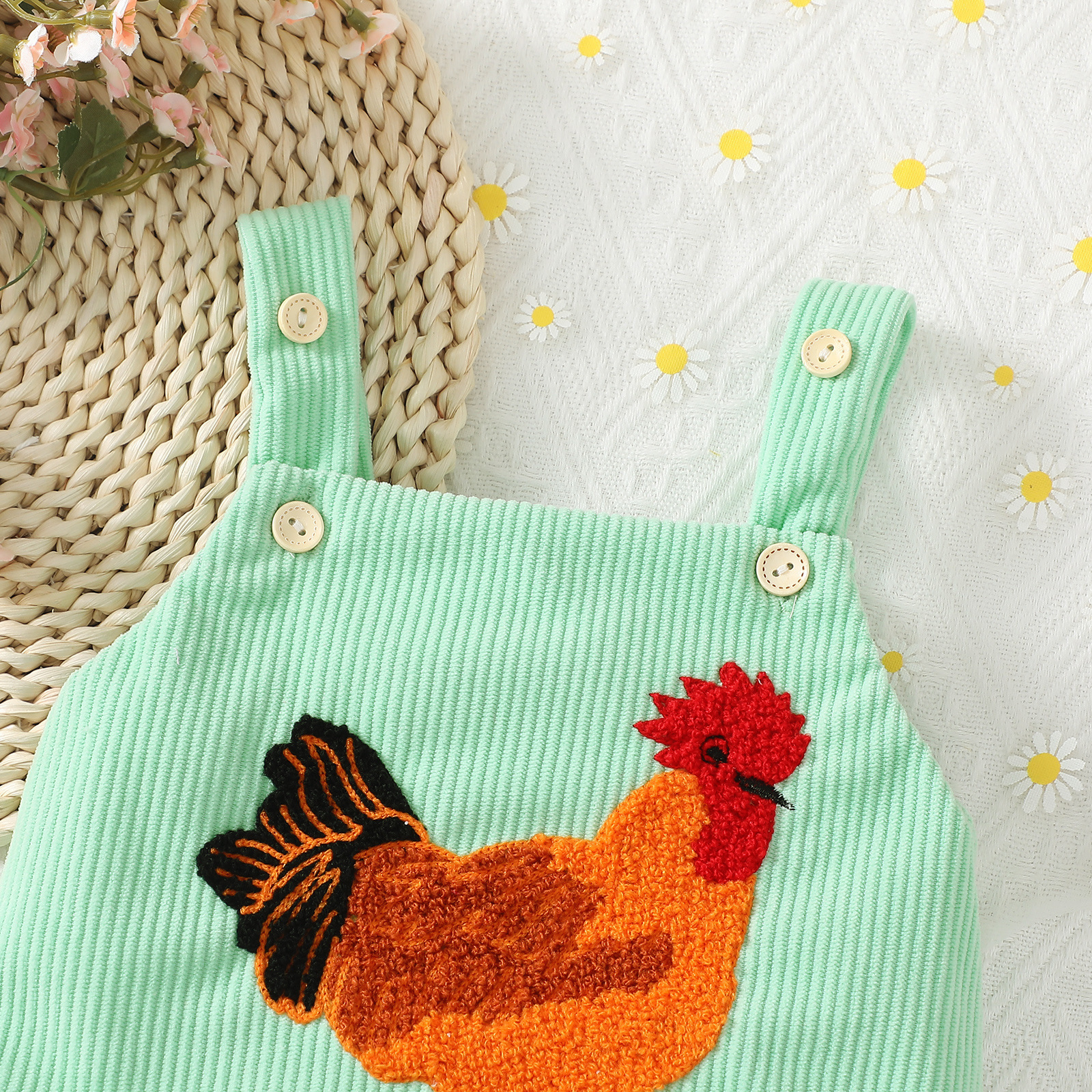 Baby Rooster Strappy Romper