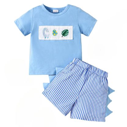 Baby Boy Dinosaur Embroidery Suit