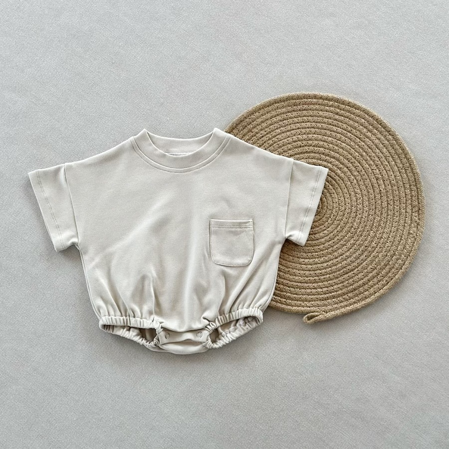 Infant Solid Color Cotton Romper