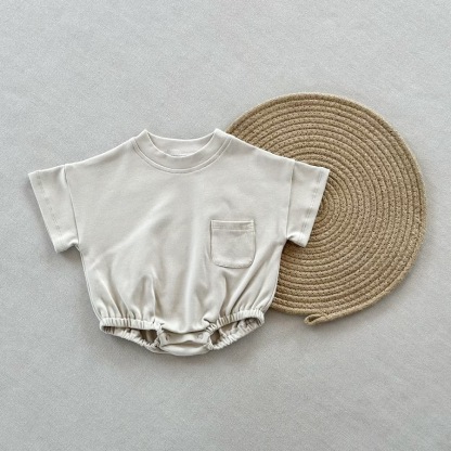 Infant Solid Color Cotton Romper