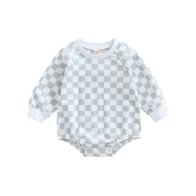 Baby plaid print colorblock Bodysuit