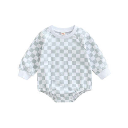 Baby plaid print colorblock Bodysuit