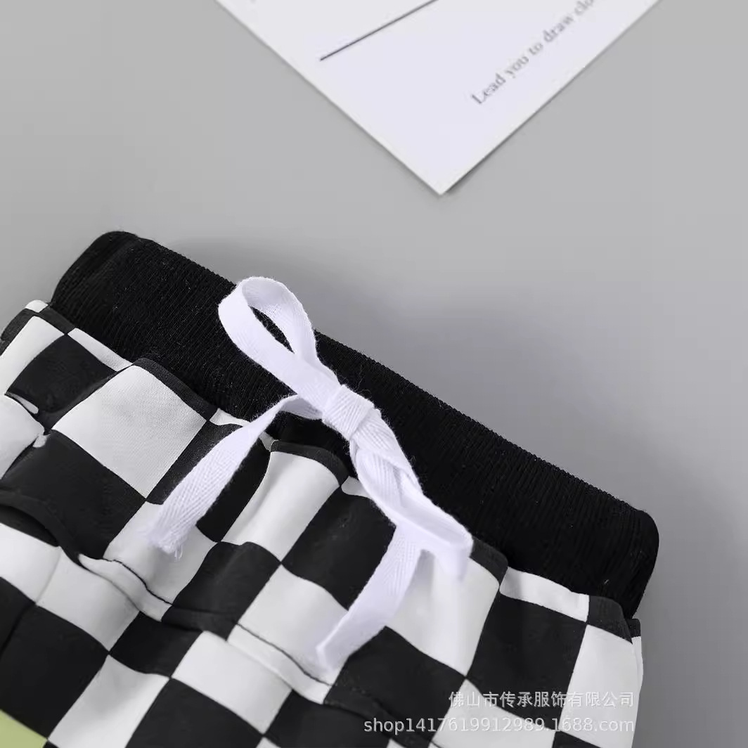 Baby Checkered Hooded Sweatshirt Set